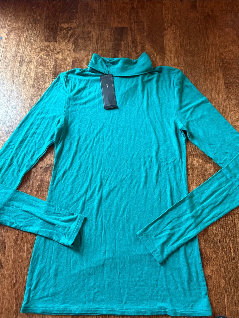 BCBGMaxAzria Teal Long-Sleeve Turtleneck Top